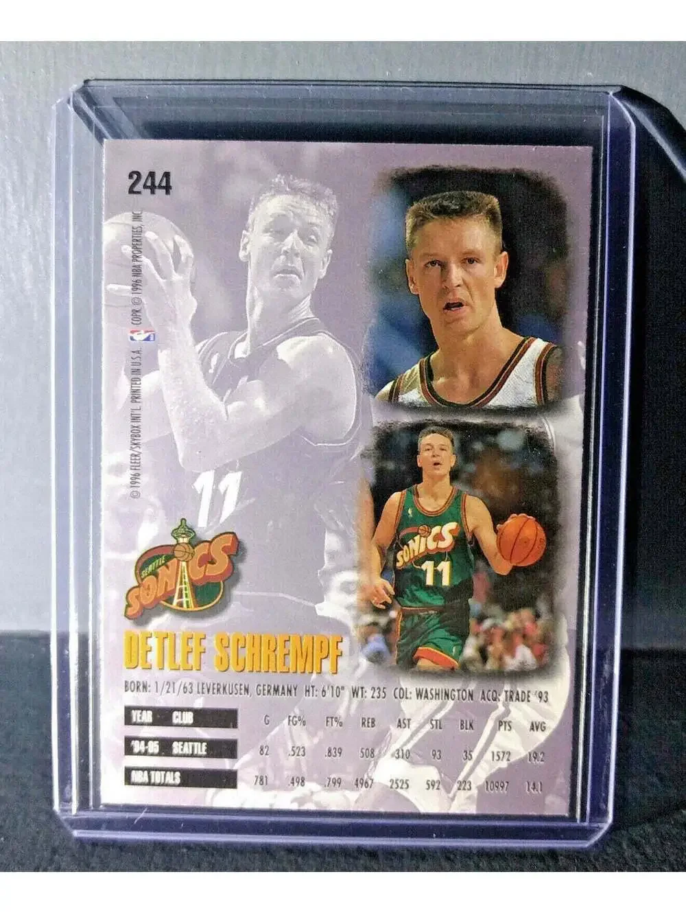 1995-96 Detlef Schrempf #244 Basketball Card